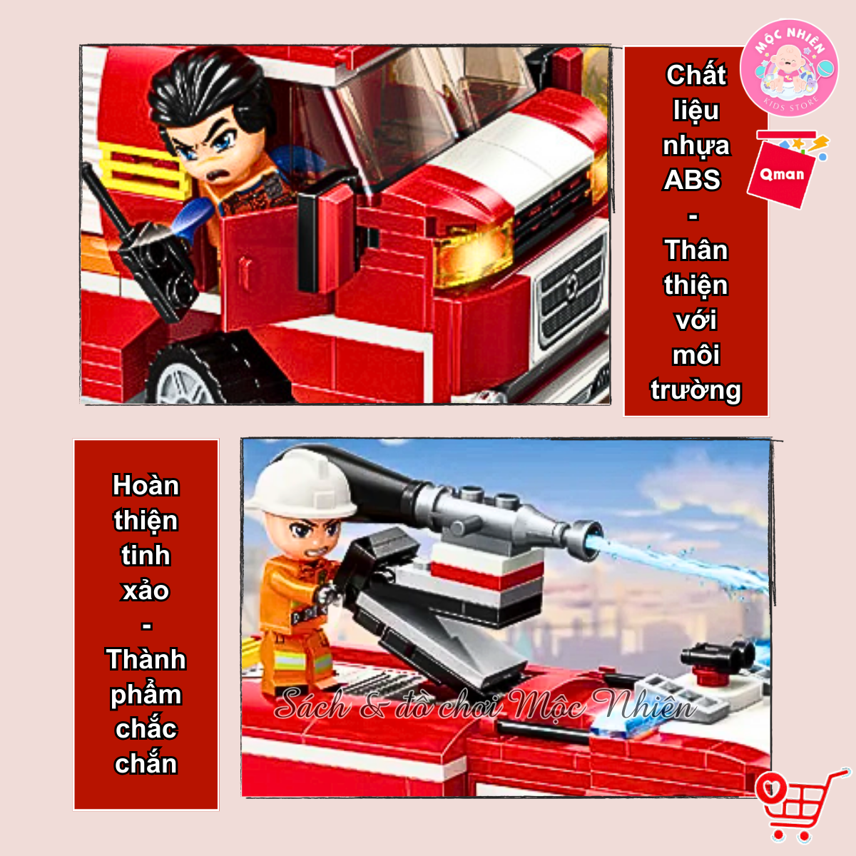 Đồ chơi lắp ráp, xếp hình Qman 12012 - Chữa cháy nổ bình ga (370 mảnh ghép)