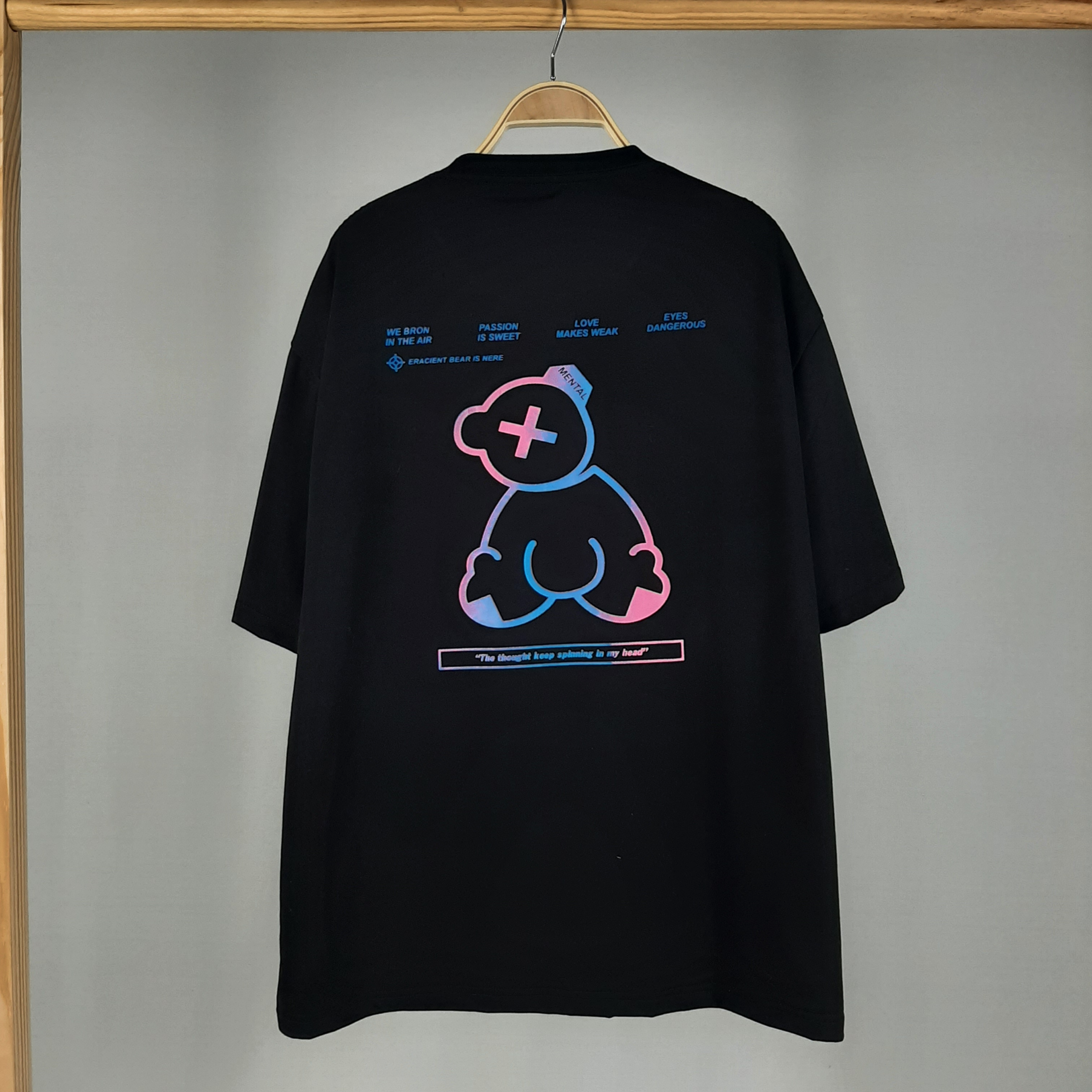 Áo thun nam nữ tay lỡ SAM CLO form rộng Unisex, mặc cặp, nhóm, chữ X - GẤU 80% cotton