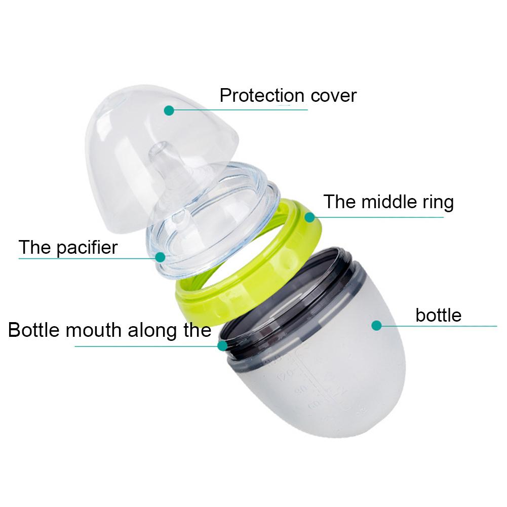 Bình Sữa Em Bé Cho Bé Ngực Bình Sữa Cổ Rộng Núm Vú Silicone Cho Ăn Cai Sữa Sữa Sữa Mẹ Cai Sữa Hiện Vật