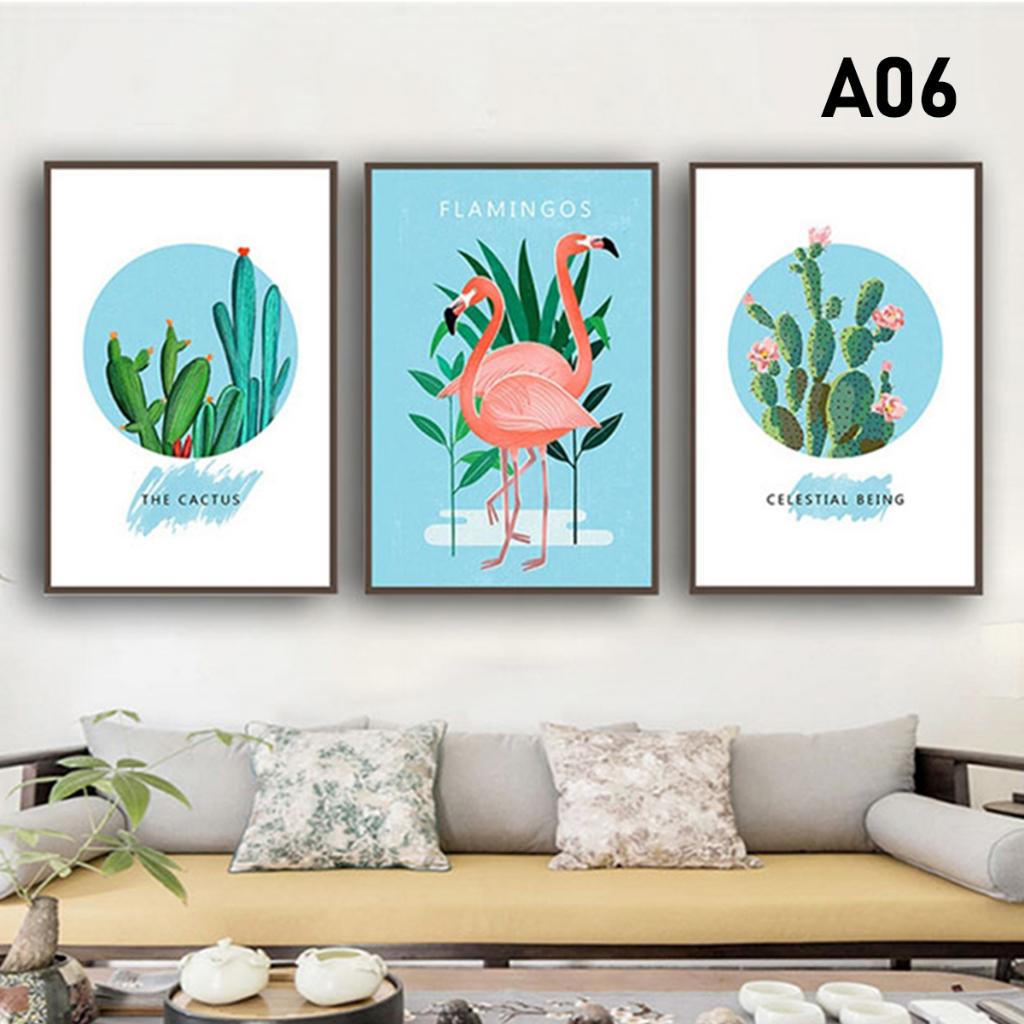 SIZE LỚN- Bộ 3 Tranh Treo Tường Đẹp Như Tranh Treo Tường Tráng Gương Gấu Breabrick &amp; in theo yêu cầu - Decor By HALO