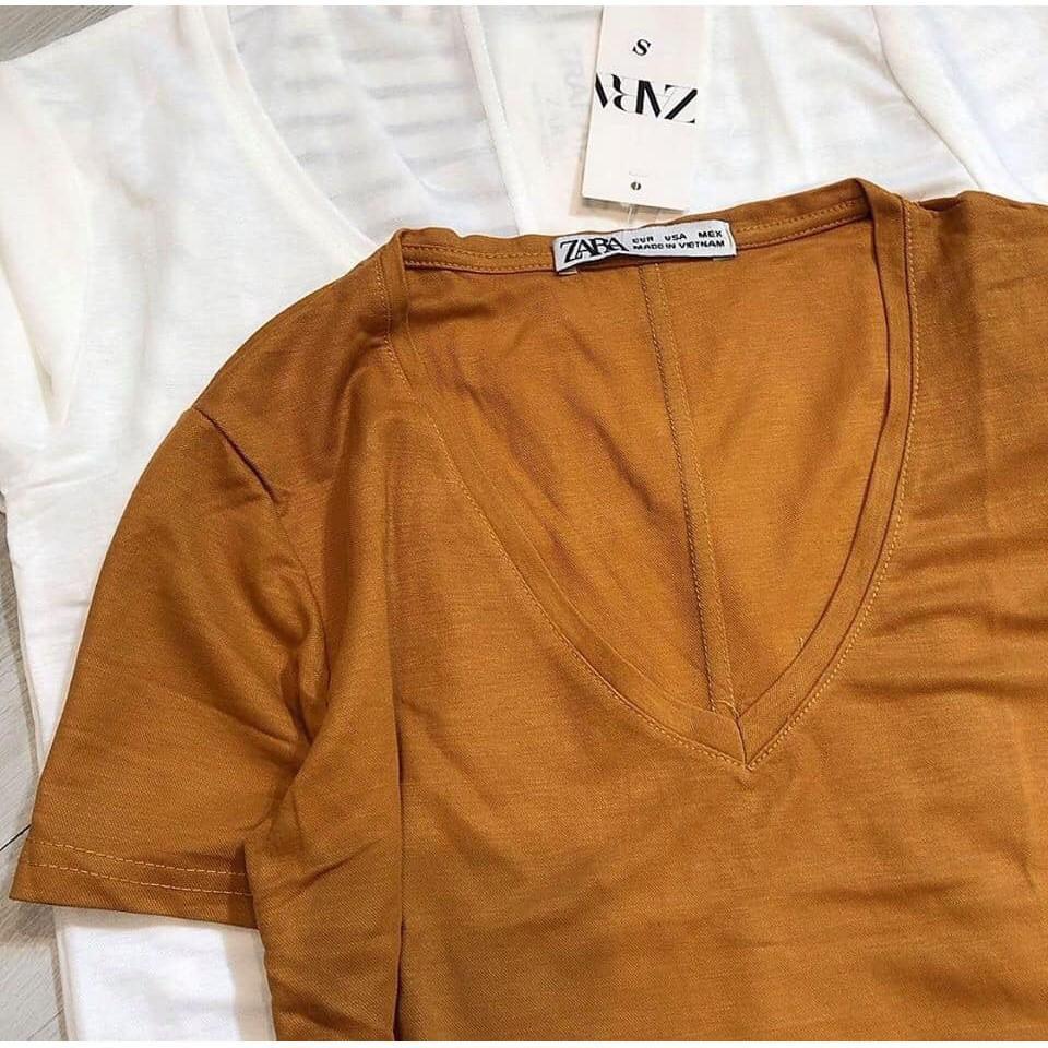 Áo phông cổ tim GÂN SAU siêu đẹp