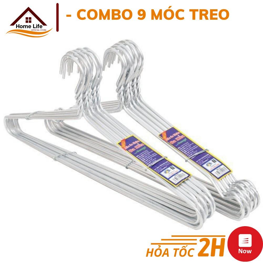 Combo 9 Móc Nhôm Chống Han Rỉ Treo Quần Áo