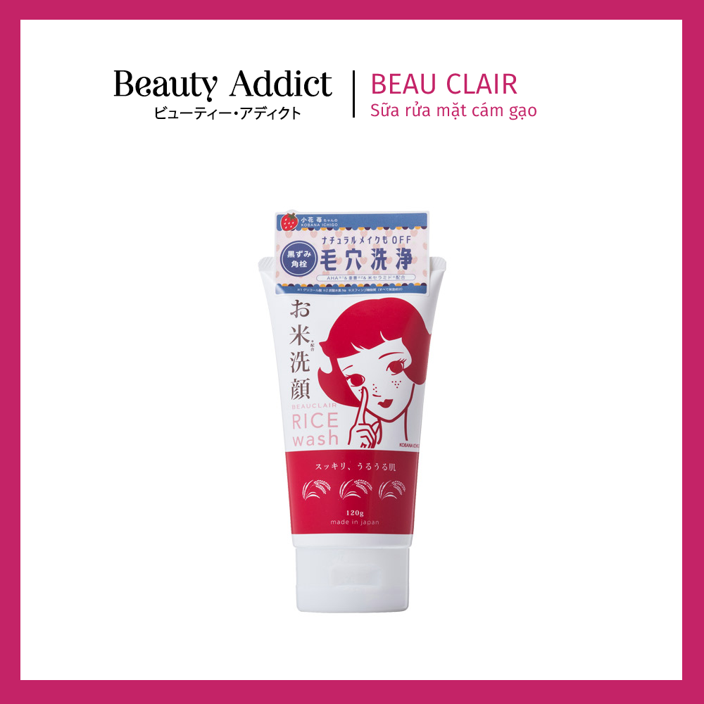 Sữa Rửa Mặt Cám Gạo Tạo Bọt Beauclair Rice Wash, Làm Sạch Sâu, Tẩy Tế Bào Chết, Dưỡng Ẩm, Giúp Da Sáng Đều Và Mềm Mịn