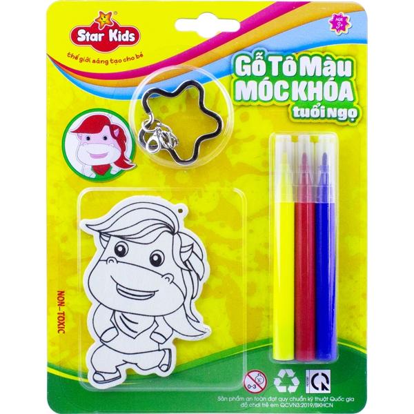 Gỗ Tô Màu Móc Khóa Tuổi Ngọ K-231/7