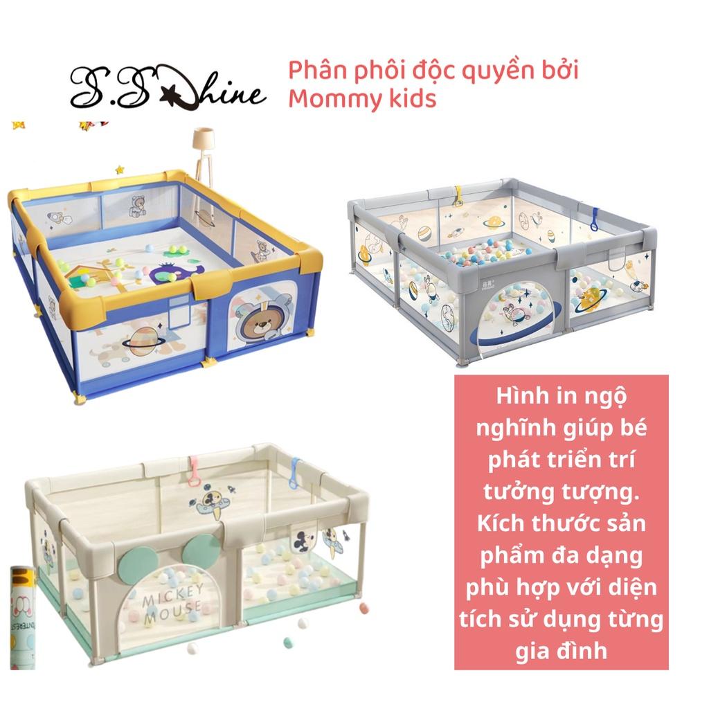 Quây Cũi MOMMYKIDS MINH CHÂU Cao Cấp Cho bé, kích thước 1m5.1m5; 1m3.1m3 tặng kèm tay vịn, 30 bóng nhựa 7cm