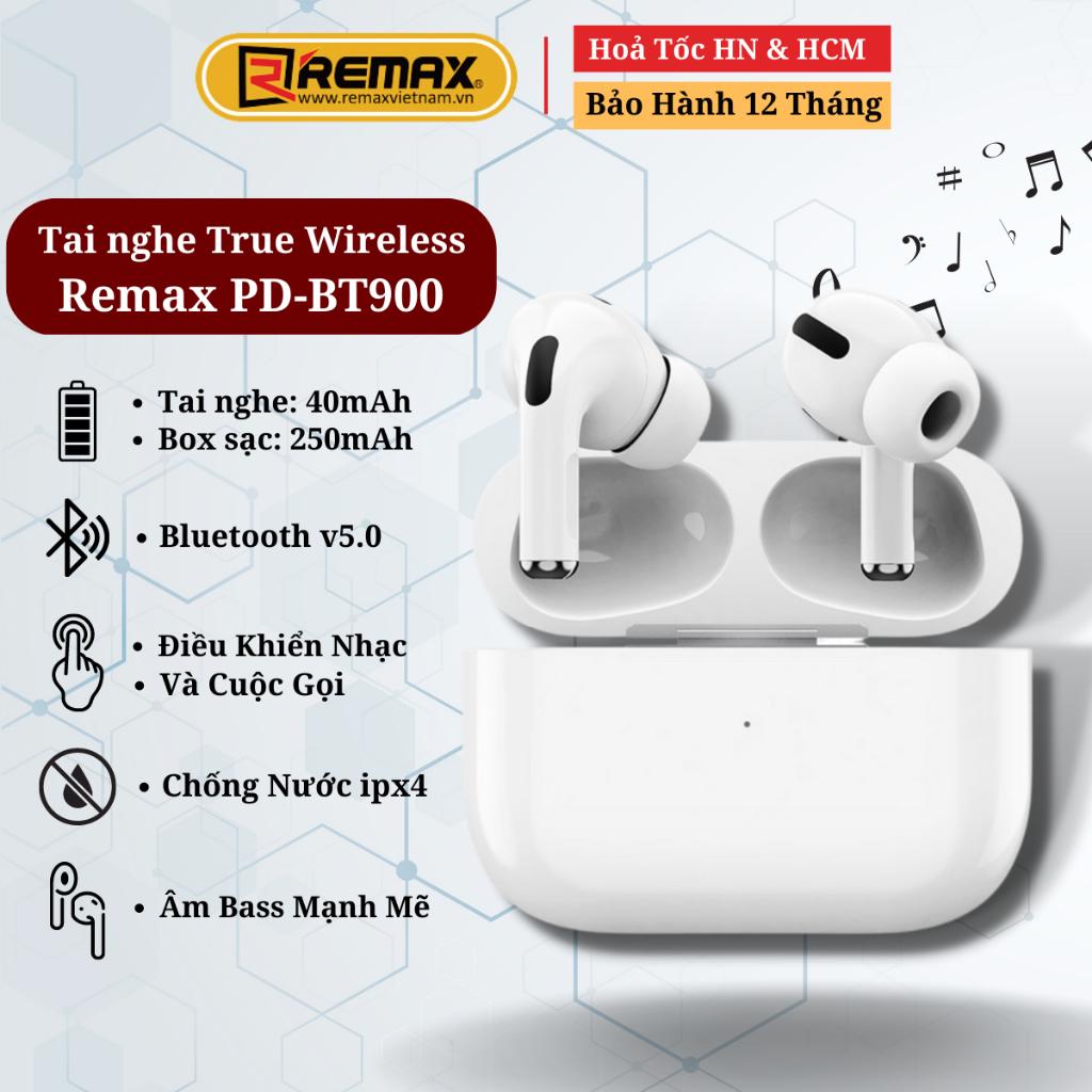 Tai nghe không dây bluetooth true wireless Remax PD-BT900 Chống ồn , Âm Bass mạnh mẽ Hàng Chính Hãng Remax bảo hành 12 tháng lỗi 1 đổi 1