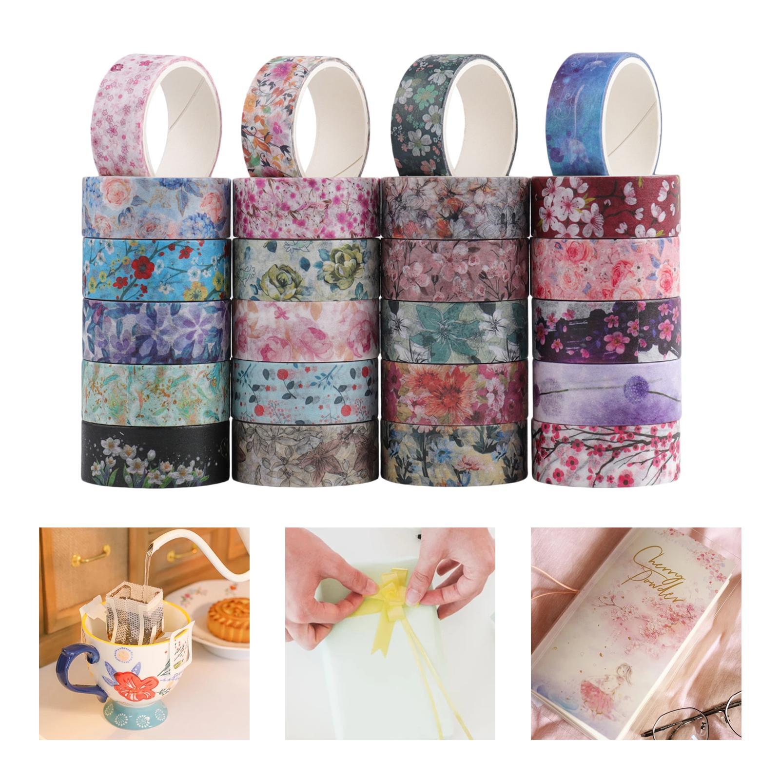 24 Rolls 2 Meters Washi Tape Kit Masking Sticker Adhesive for DIY Card Arts