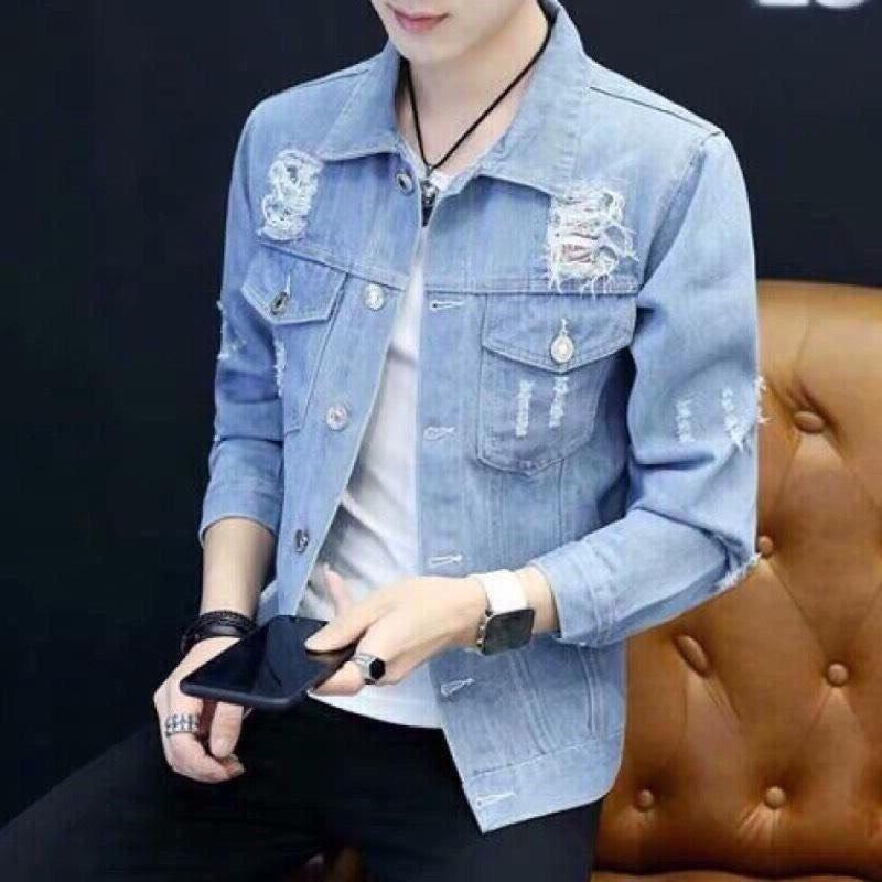 Áo khoác jean nam thời trang cao cấp, chất liệu denim thoáng mát, hàng chuẩn shop BEN Shop0807 v21