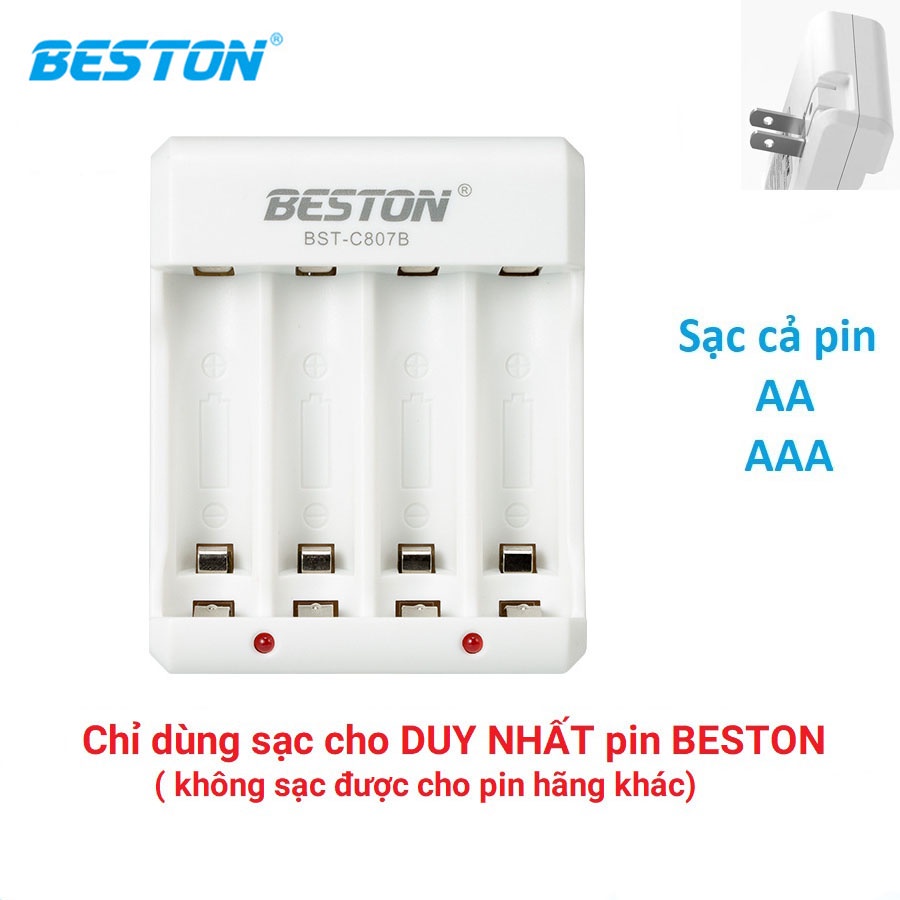Pin sạc AA / AAA Beston cho Micro, Điều khiển từ xa, Pin có thể tái sử dụng