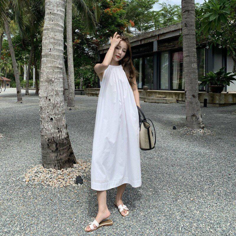 ĐẦM SUÔNG FORM RỘNG CỔ XẾP LI