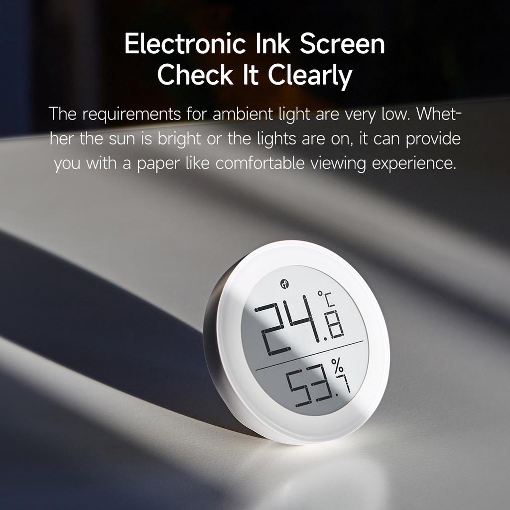 Đồng Hồ Đo Nhiệt Độ Và Độ Ẩm Thông Minh Kết Nối Bluetooth Độ Chính Xác Cao Màn Hình Điện Tử Hỗ Trợ Apple Homekit Và Siri