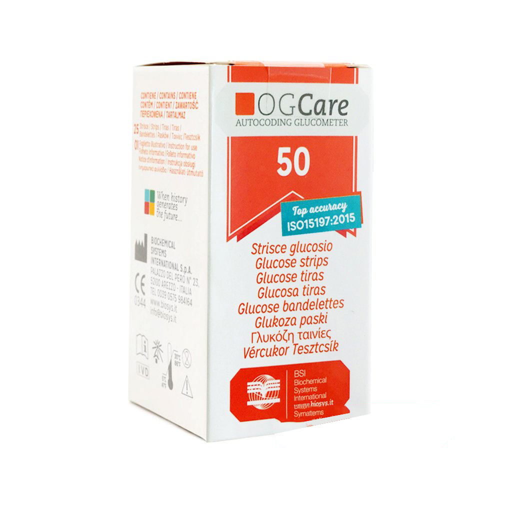 Que thử đường huyết Ogcare- Hộp 25 que - 50 que