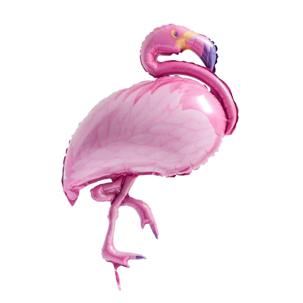 Hot Pink Cute Flamingo Balloon and Flamingo Confetti Tropical Party Decor