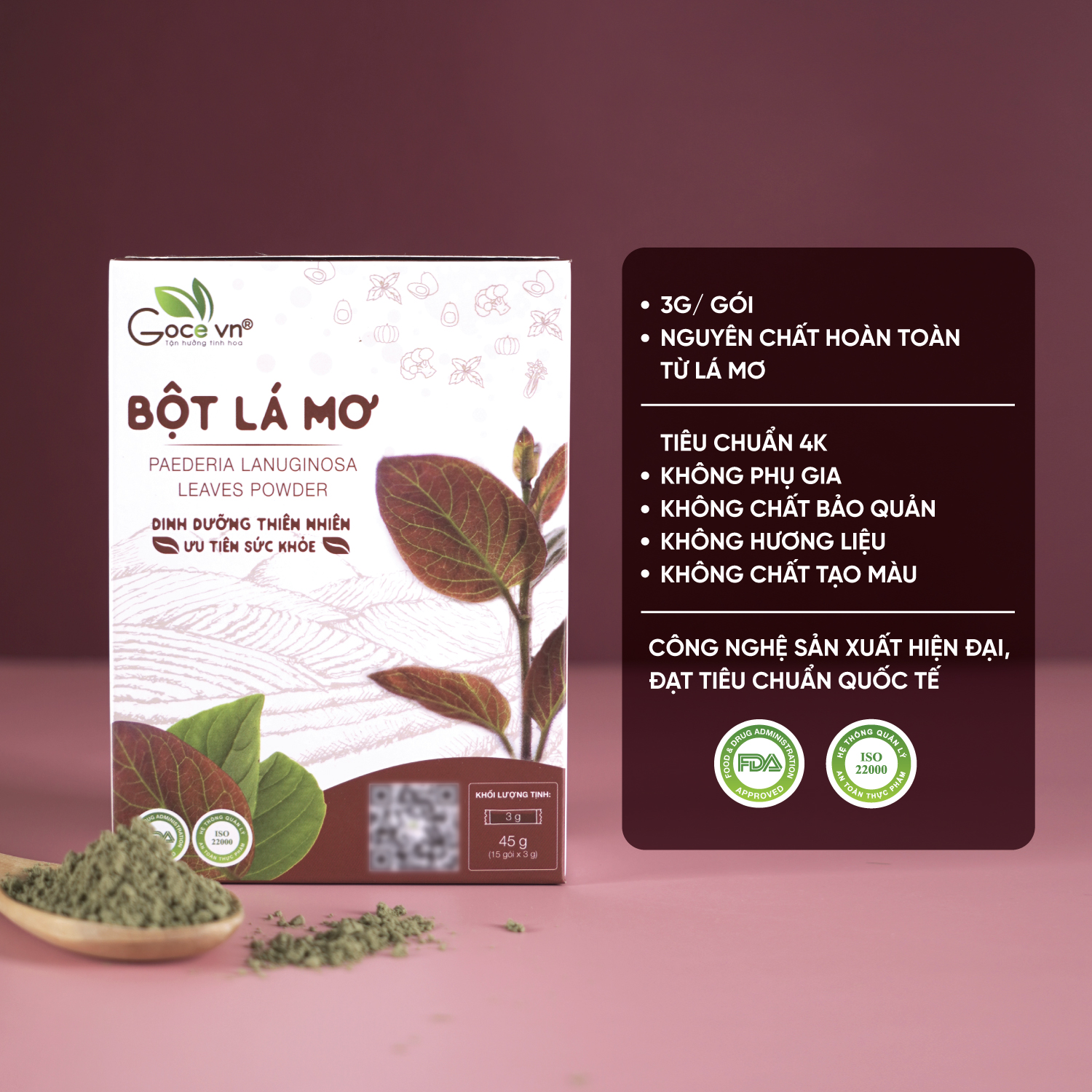 Bột lá mơ nguyên chất Goce - 45g ST