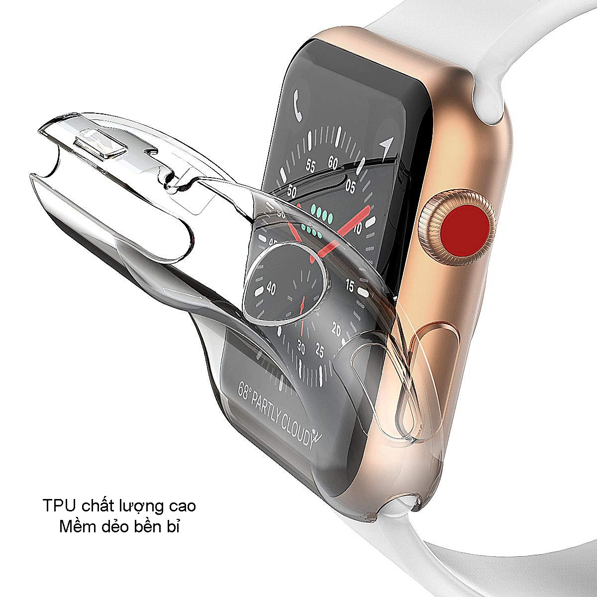 Bộ 02 Case Ốp Dẻo Silicon Dành Cho Apple Watch Series 4 / 5 Hàng Chính Hãng Helios