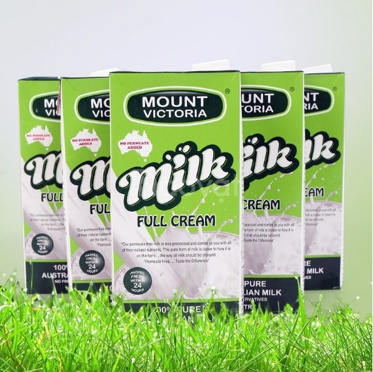 1 Thùng 12 Hộp Sữa Tươi Nguyên Kem Tiệt Trùng Úc Mount Victoria 1 Lít Nhập Khẩu Chính Hãng, Vị Ngon, Dễ Uống, Không Béo