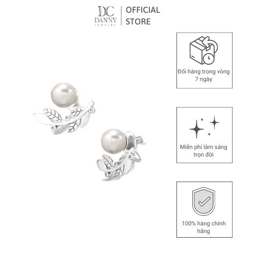 Bông Tai Nữ Danny Jewelry Bạc 925 Nguyệt Quế Ngọc Ốc SP1225100069