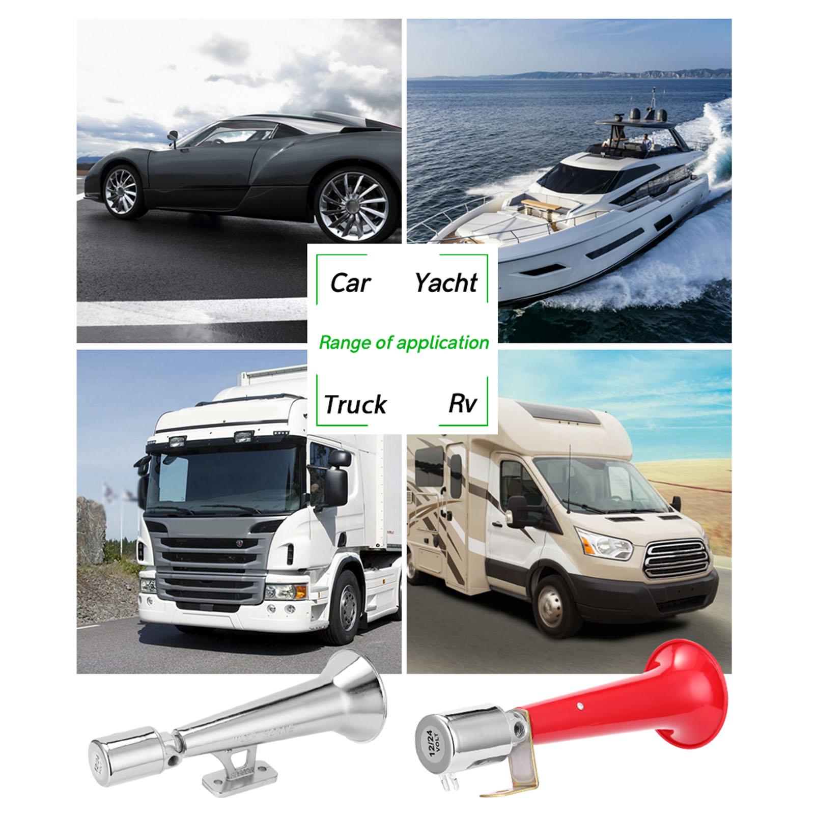 Automobile Air Horn Car Horn 12.0V 24V Universal Loud Sound Waterproof Horn Refitting Horn Air Horn 180DB Whisting Horn