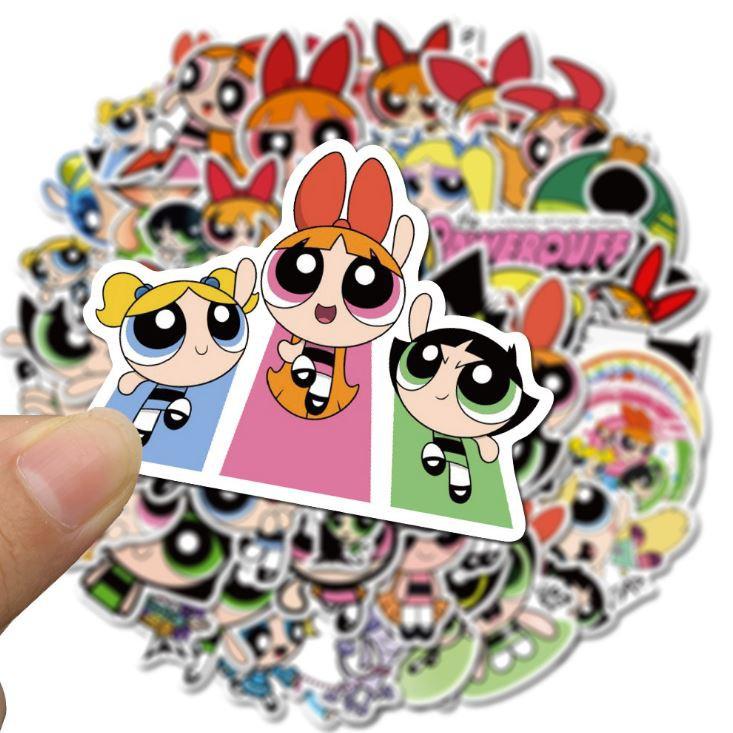 Sticker dán cao cấp The Powerpuff Girls Cực COOL ms#124