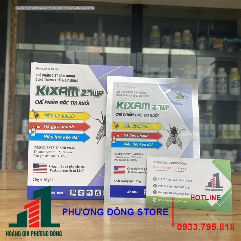 Thuốc diệt ruồi dạng bả KIXAM 2.7WP_ 20gam