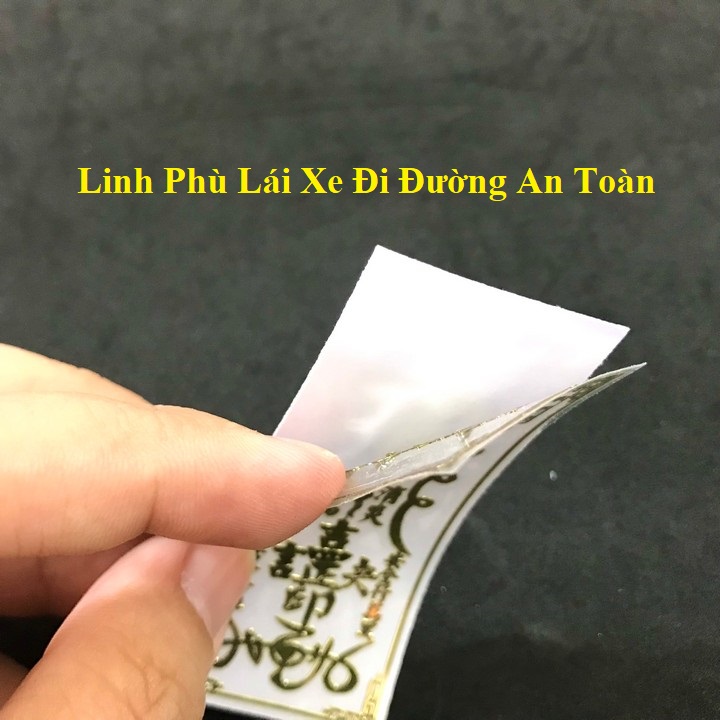 Linh Phù Lái Xe Đi Đường An Toàn, Dùng linh phù để dán điện thoại, laptop, xe máy, xe hơi, bàn thờ ông địa hay vị trí làm việc, kích thước 4.5x3cm, màu vàng - TMT Collection - SP005349