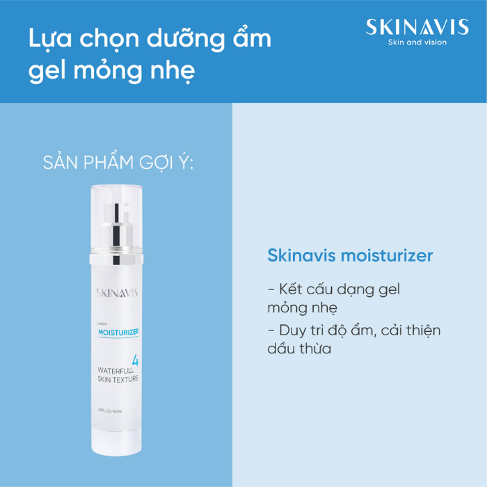 Lotion Skinavis Moisturizer – Lotion đặc biệt cho da dầu mụn ,cấp ẩm mà vẫn thoáng da 60ml