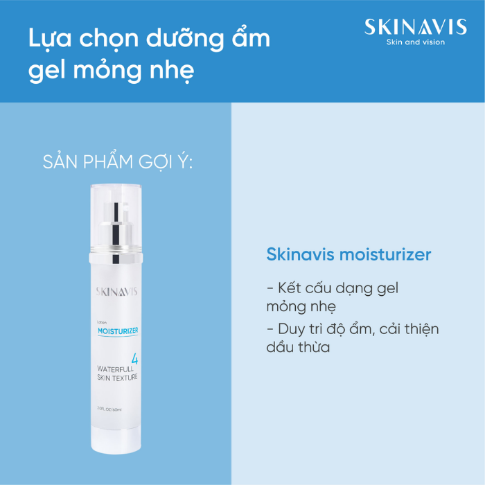 Lotion Skinavis Moisturizer - Lotion đặc biệt cho da dầu mụn - Cấp ẩm mà vẫn thoáng da