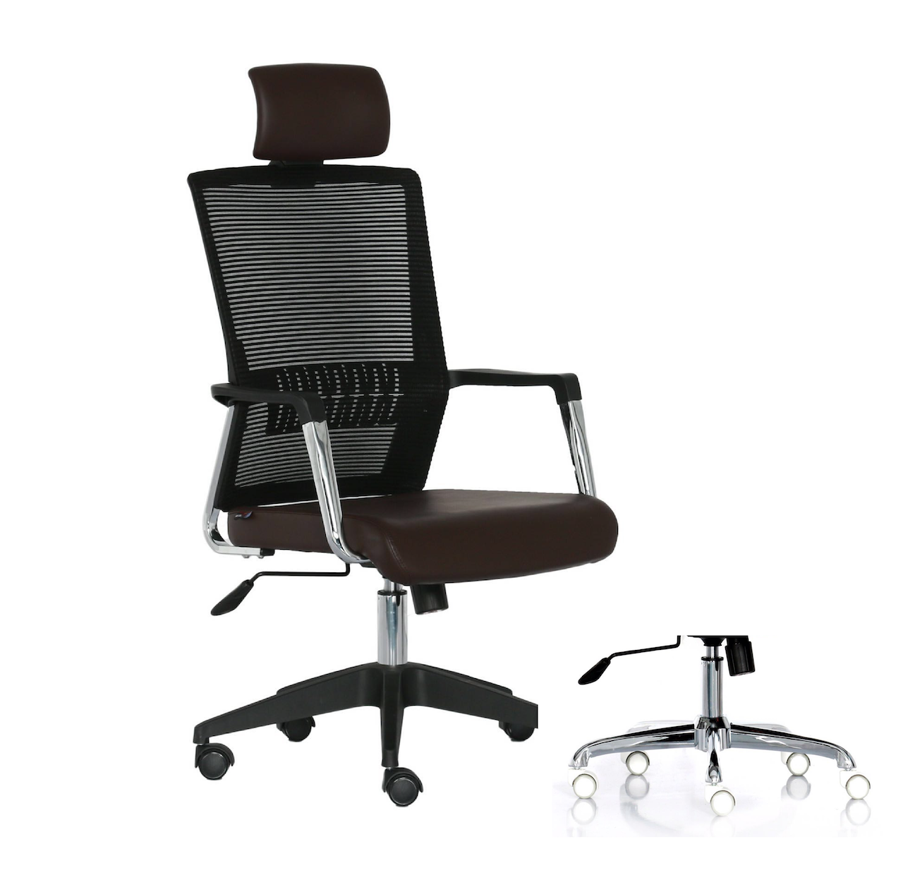 Ghế làm việc chân xoay lưng cao bọc lưới và da cao cấp hàng nhập khẩu B213AS-1