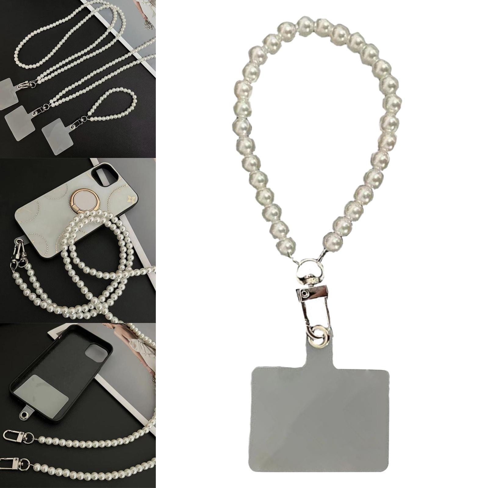 Beaded Phone Chain with Phone Gasket Cute Detachable Phone Lanyard for Women