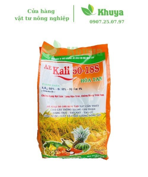 Phân bón lá AE Kali 50 - 18S Hòa tan 1 kí Đậu trái - Chống rụng trái