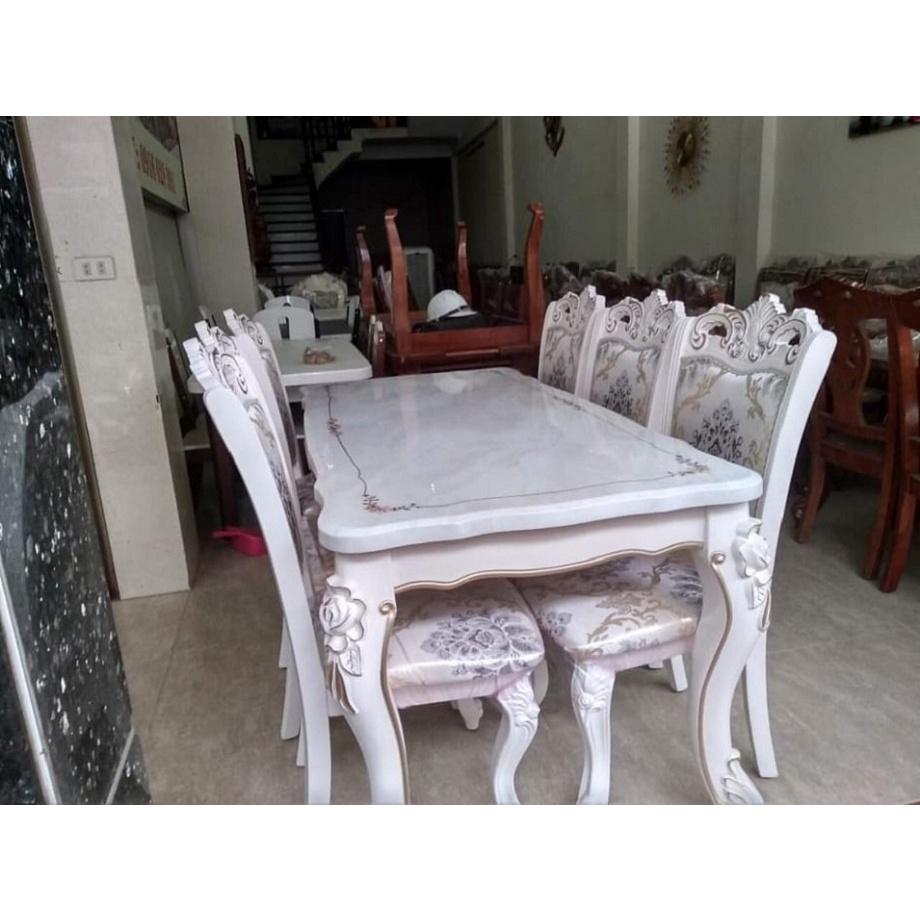 Bộ bàn ghế ăn tân cổ điển nhập khẩu nguyên bộ