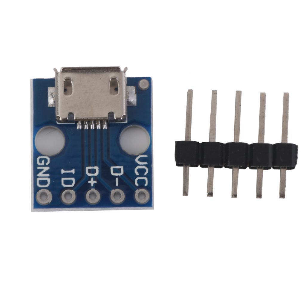 20pcs Stable MICRO USB To DIP Adapter 5pin Female Connector PCB Converter