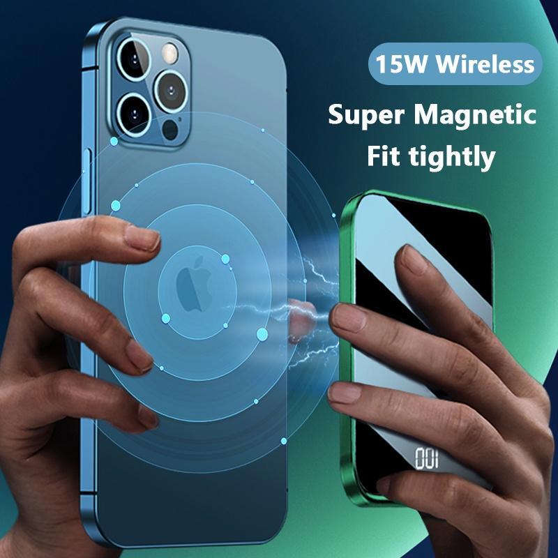 Sạc Dự Phòng Không Dây 10000Mah Nam Châm 15W Cho iphone12 pro13