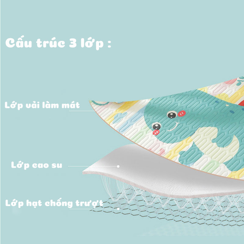 Chiếu Điều Hòa Cao Su Non Cho Bé Thoáng Mát Nhiều Màu Sắc 303