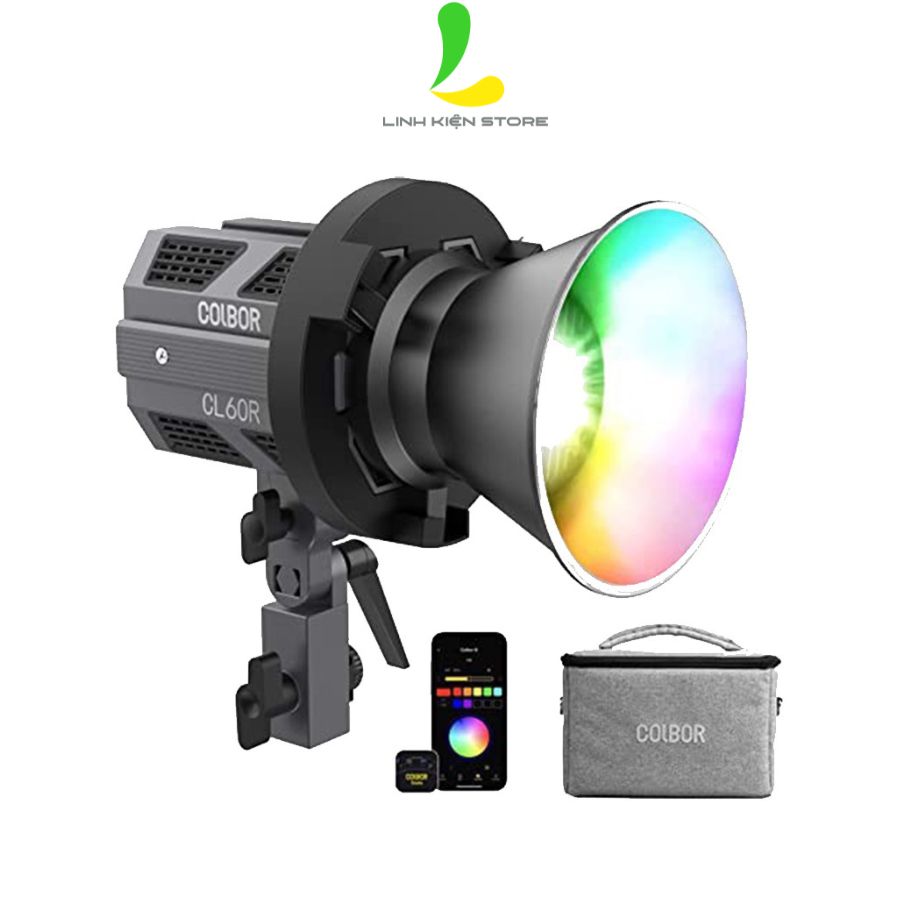 Đèn Led Video COLBOR CL60R - Đèn Studio 65W RGB siêu nhỏ gọn, nhiệt độ màu 2700K-6500K ấn tượng