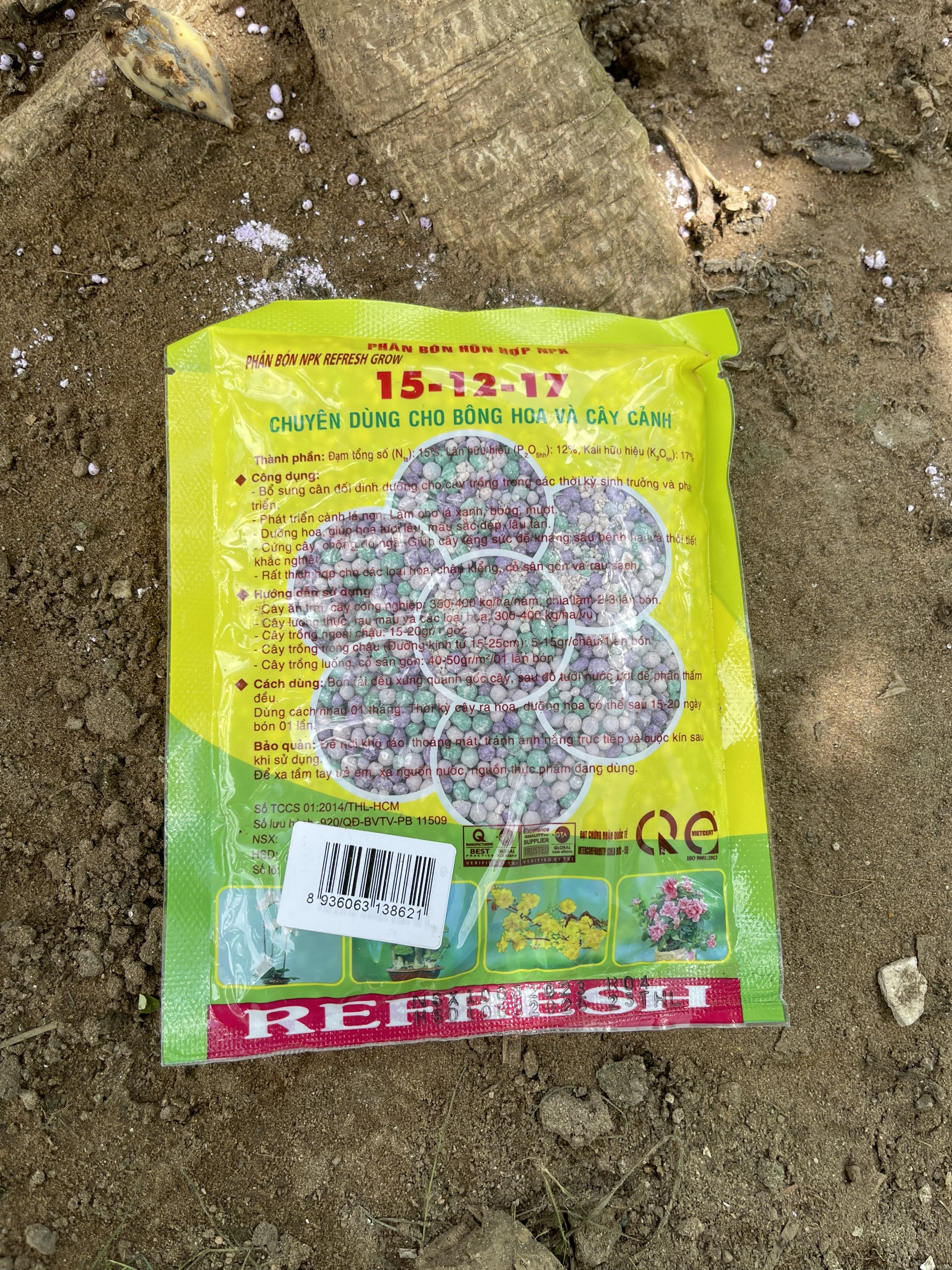 Phân NPK Refresh grow 15-12-17 gói 200gr