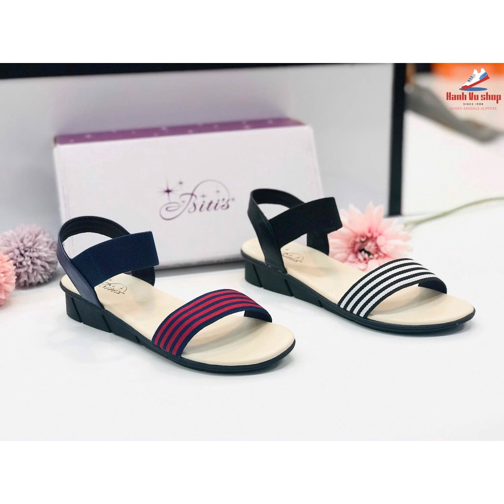 Dép Sandal nữ đế bằng 3f DTW07788