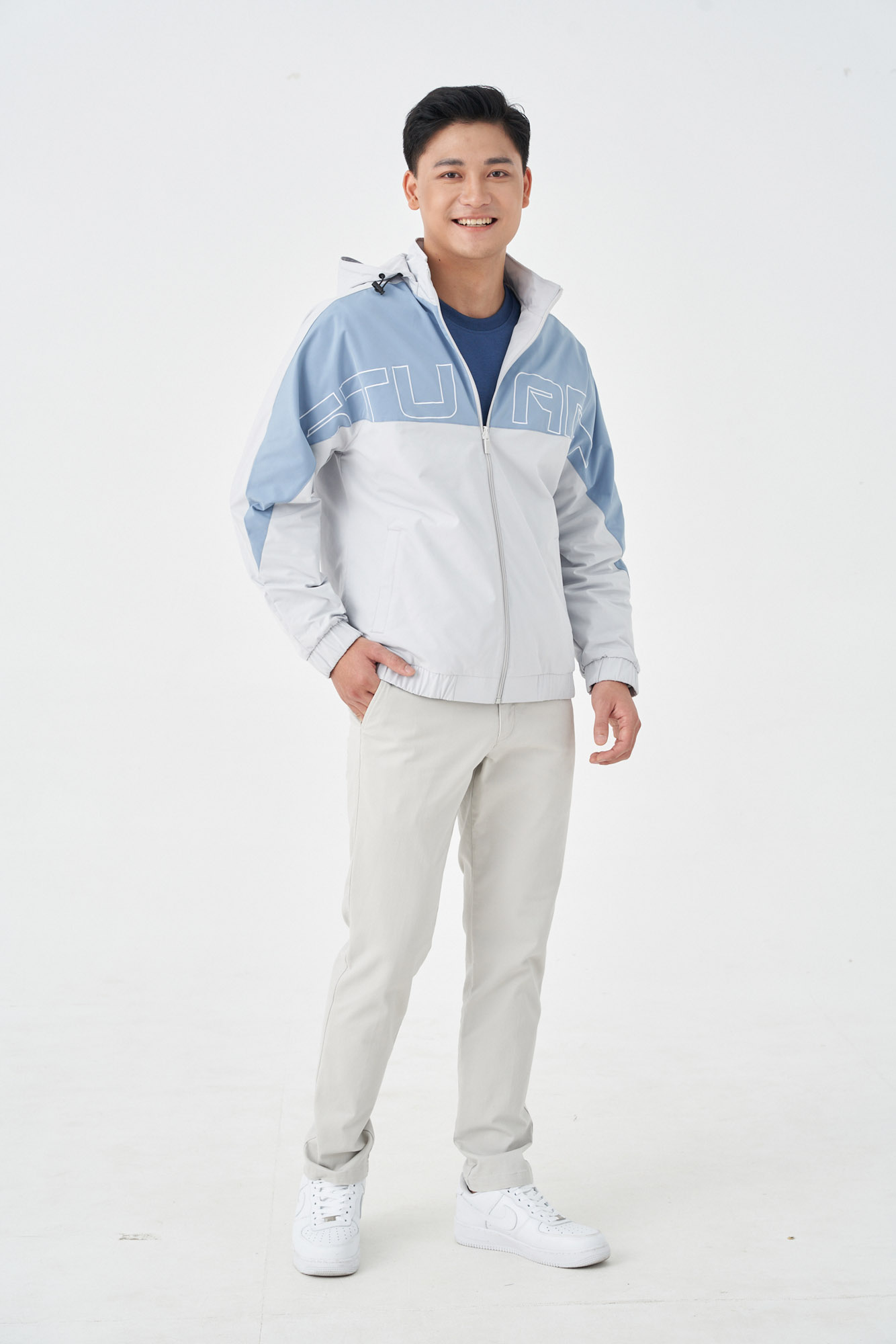 Áo Khoác Gió Nam 5S FASHION, Mặc Được Hai Mặt, Thêu Họa Tiết Trẻ Trung, Phối Màu Khỏe Khoắn, Năng Động