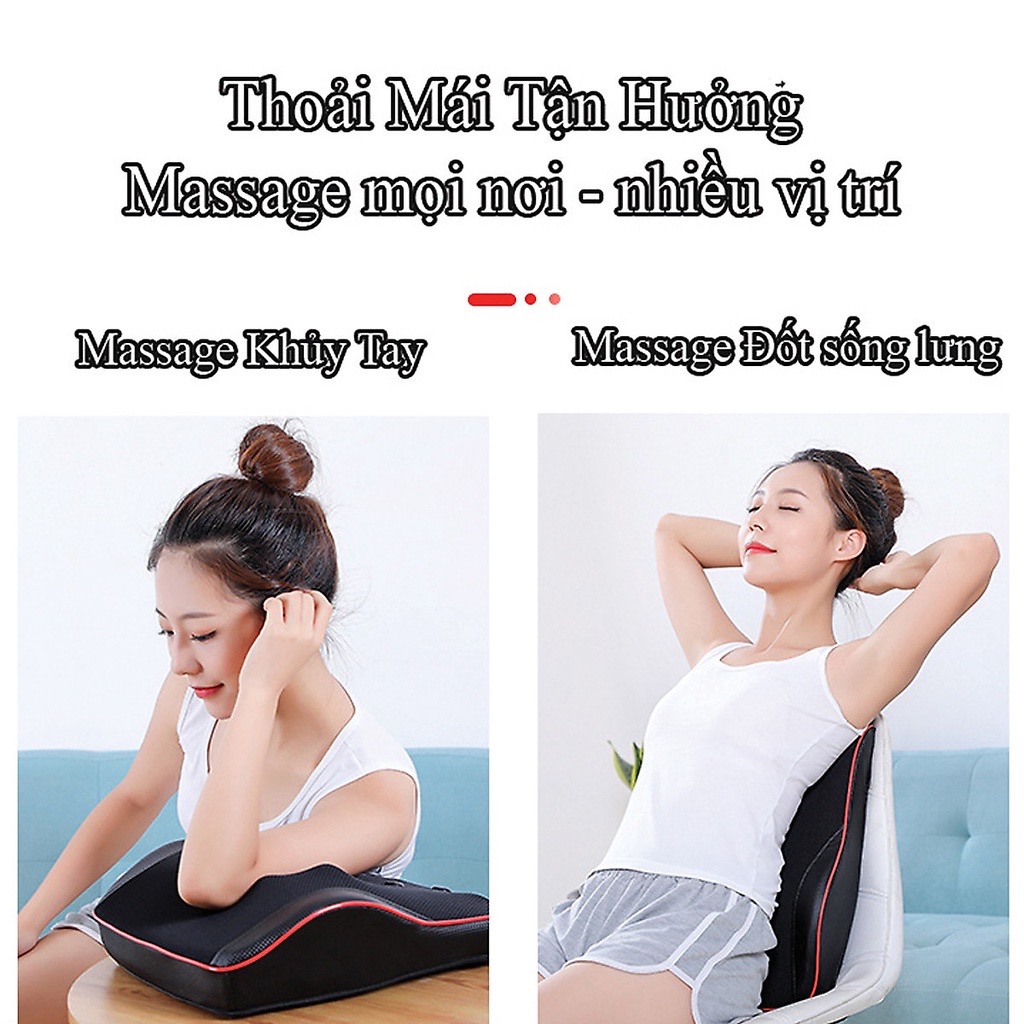 Gối Massage Cổ Vai Gáy Cao Cấp Thế Hệ Mới, Máy Massage Hồng Ngoại 20 bi Đa Chức Năng, Giảm Nhức Mỏi Toàn Thân Hiệu Quả