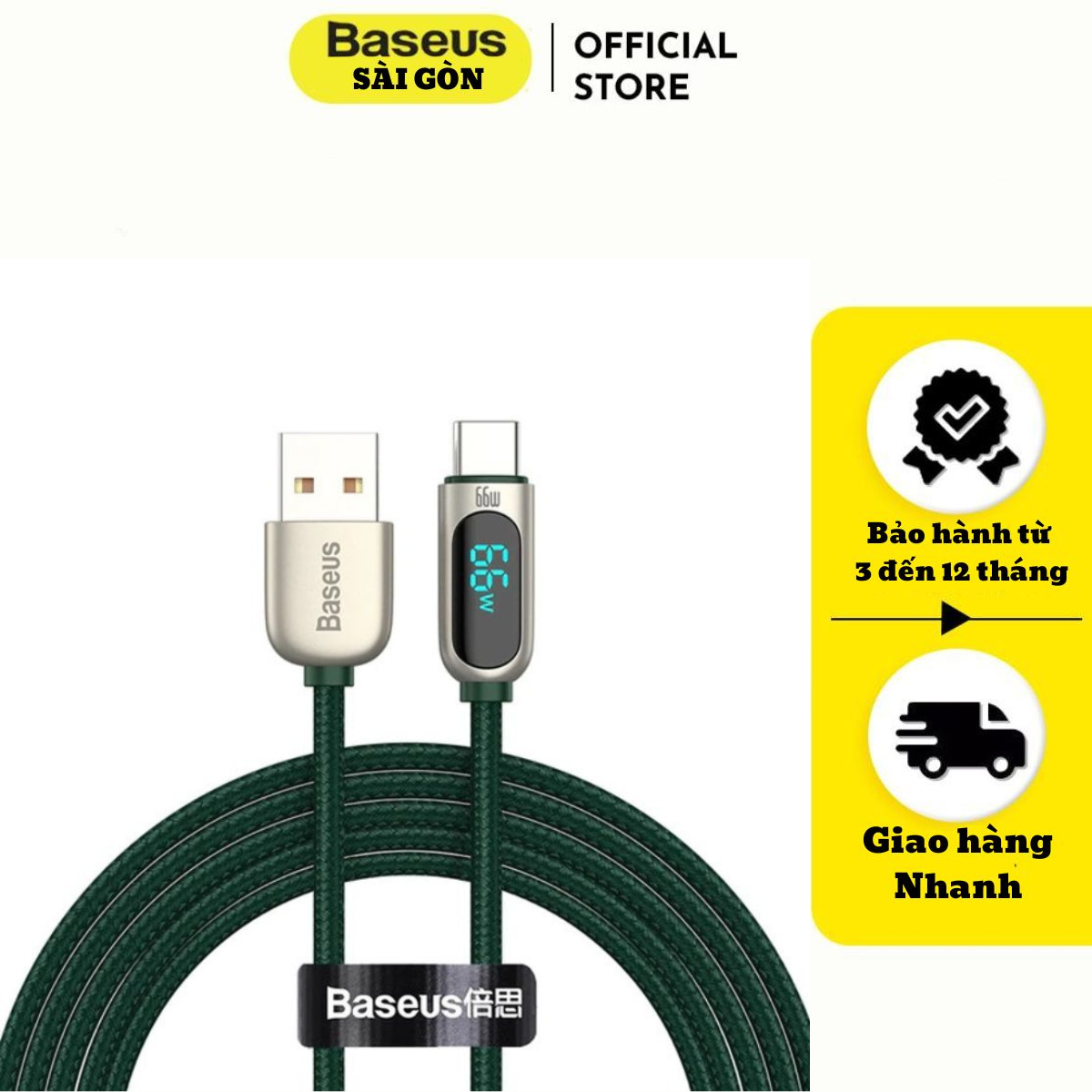 Cáp Sạc Nhanh USB to Type-C 66W Baseus Display Fast Charging Data Cable (CASX) -Hàng chính hãng