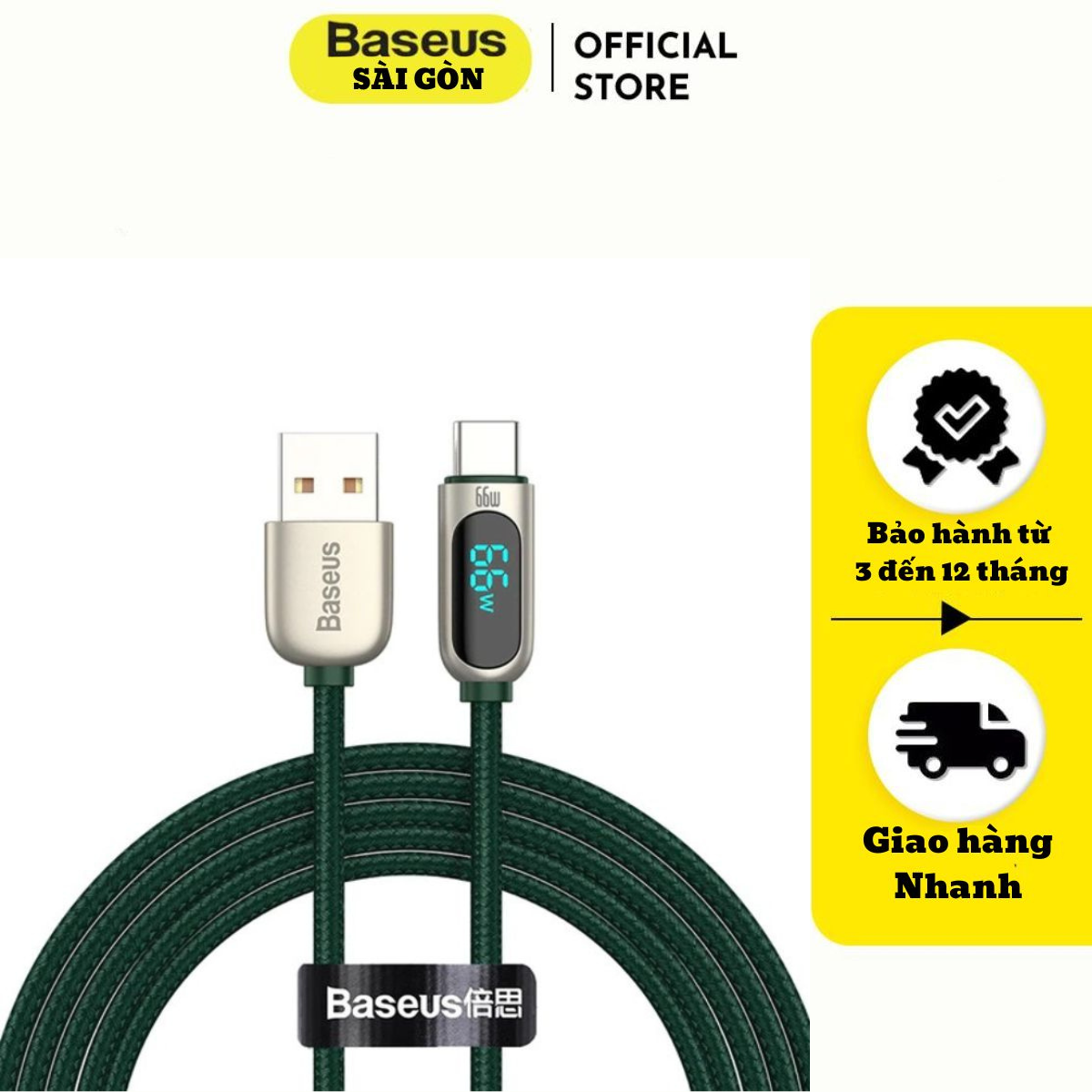 Cáp Sạc Nhanh Baseus Display Fast Charging Data Cable USB to Type-C 66W CASX -Hàng chính hãng