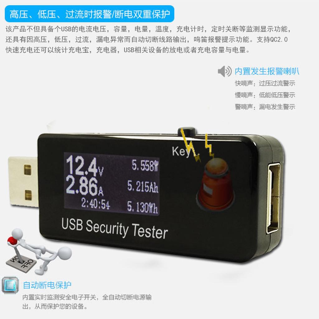 USB Digital LCD Power Meter Safety Tester Multimeter Current Voltage Monitor