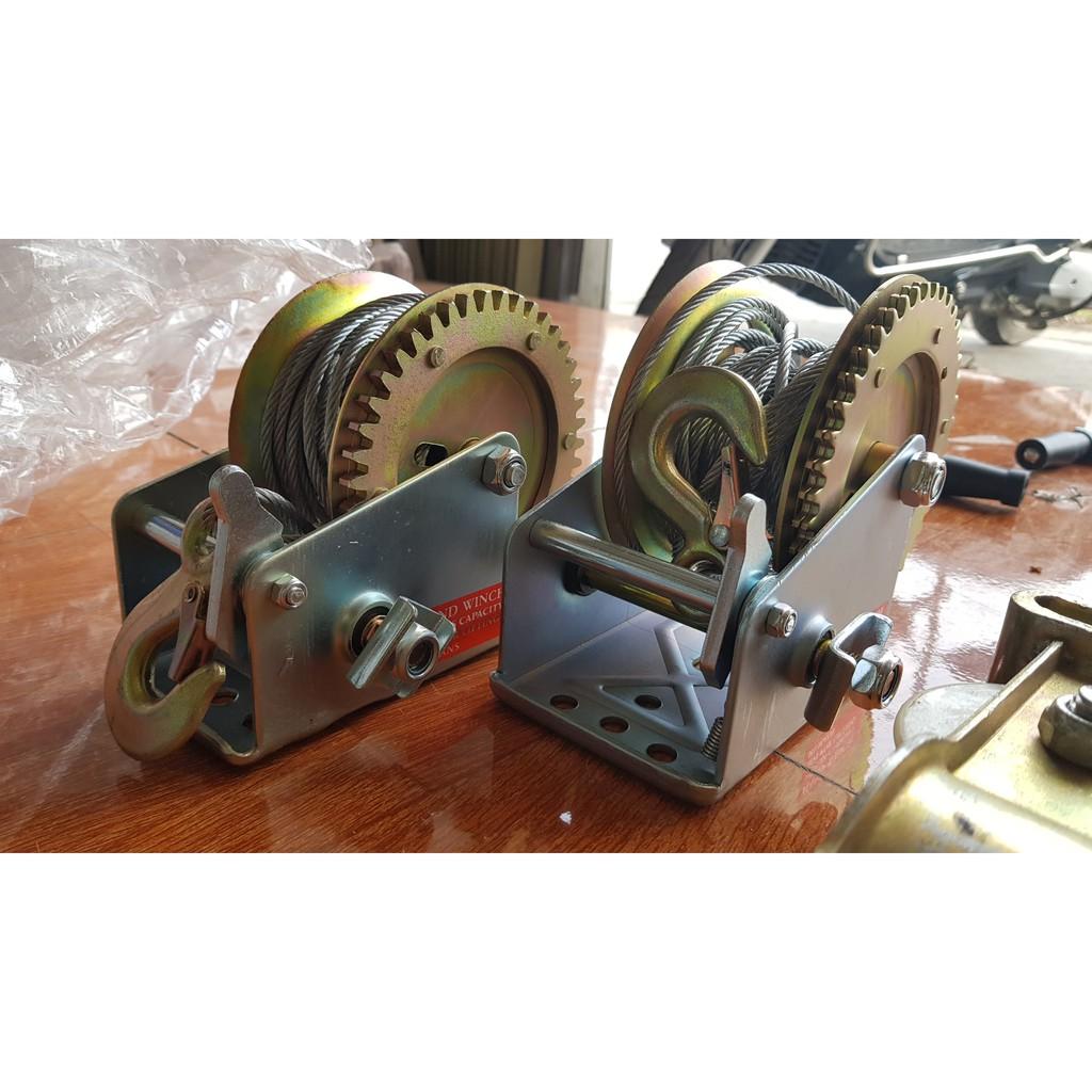 Tời Quay Tay 1600lbs Bánh Răng Đồng Tải Trọng 726 Kg, Cáp 10M