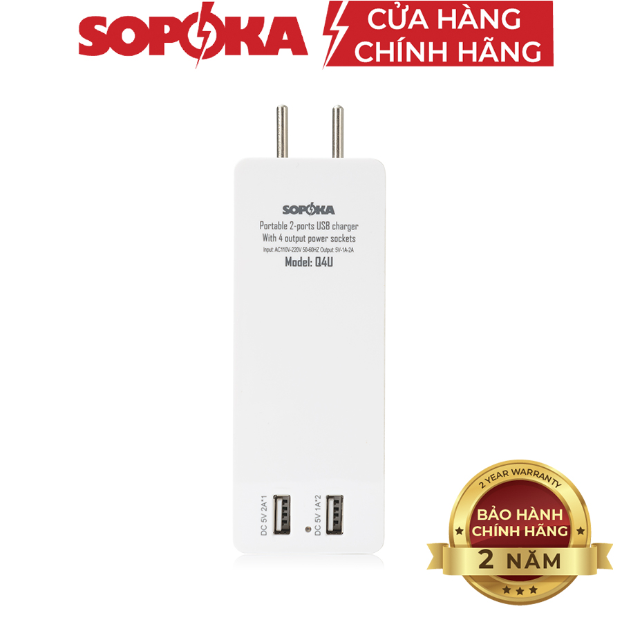 Ổ cắm điện thông minh SOPOKA Q2U Q4U tích hợp cổng USB tiện lợi