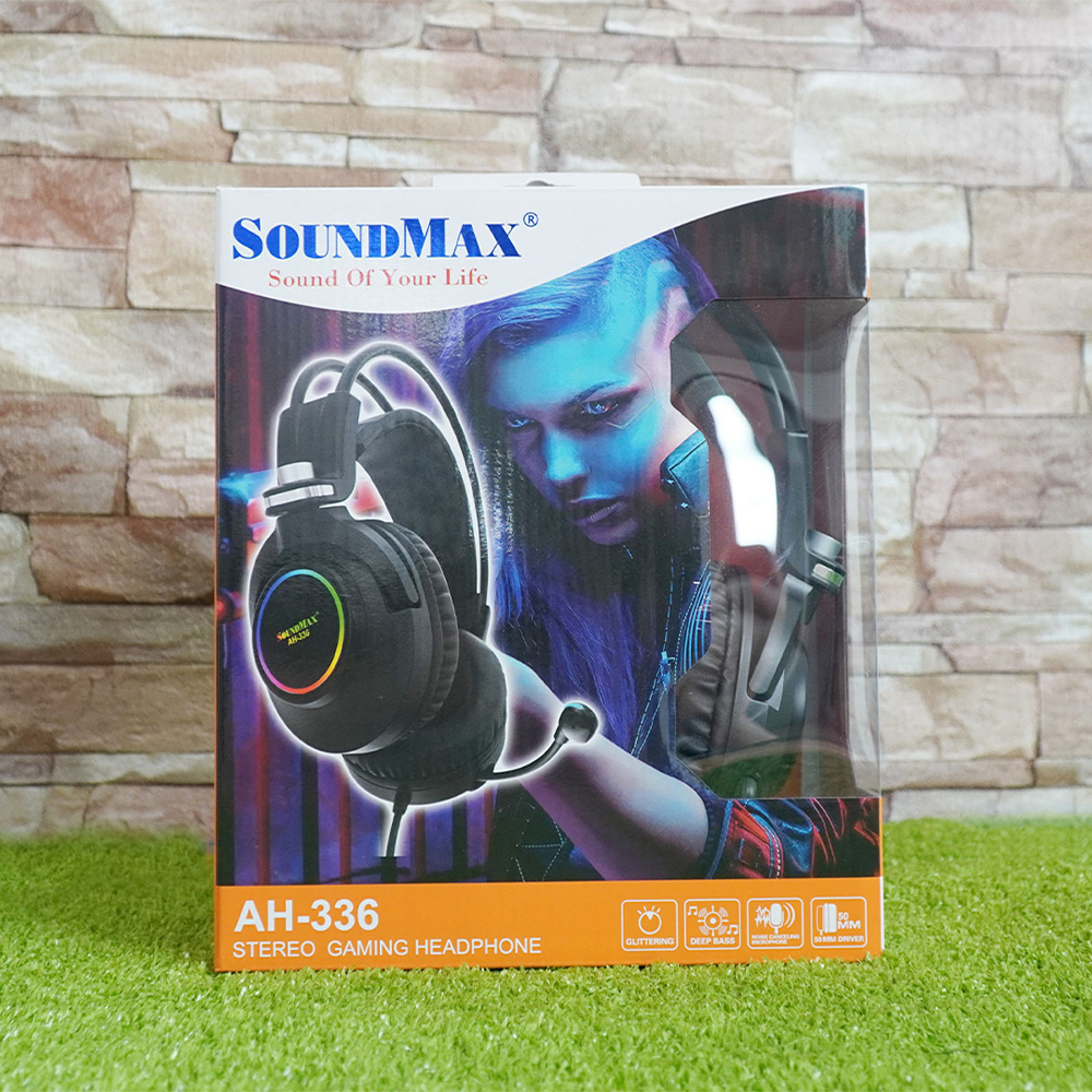 Tai Nghe Chụp Tai Có Micro Tích Hợp SoundMax AH-336 | Tai Nghe Chơi Game Có Đèn LED RGB SoundMax AH336 | Gaming Headset - Hàng Chính Hãng