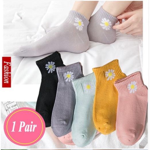 Tất/ vớ nữ họa tiết hoa cúc, chất liệu cotton khử mùi kháng khuẩn rất tốt VT-97 Việt Tiến - giao màu ngẫu nhiên