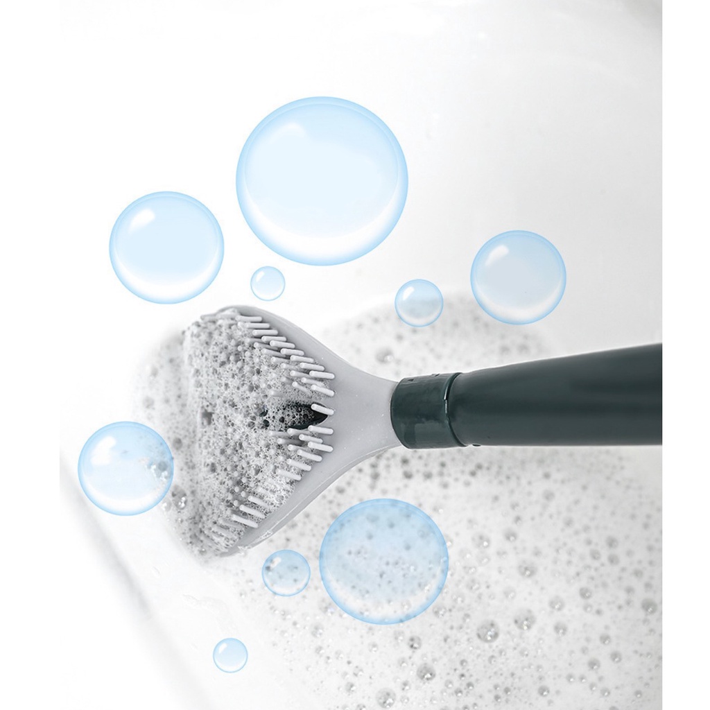 Cọ Bồn Cầu Toilet Nhà Vệ Sinh Cao Cấp Kèm Giá Cắm Chổi Silicon - Hàng Loại 1 - Chính Hãng MINIIN