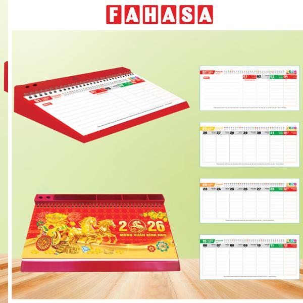 Lịch Bàn 53 Tuần Đế Nhựa Lò Xo Giữa 2026 - Chủ Đề Phong Thủy