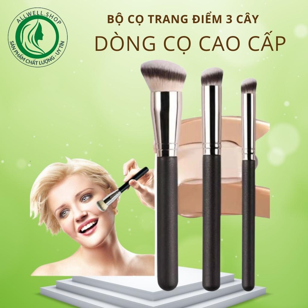 Cọ Che Khuyết Điểm 3 Cây, bộ cọ trang điểm 3 cây, bộ cọ Đầu Tròn Nhỏ 370,  Cọ che khuyết điểm tròn 270, Cọ đánh phấn nền tròn Che Khuyết Điểm - Chất lượng siêu mền, tạo cảm giác mịn màng trên da, làm da sáng điều màu.