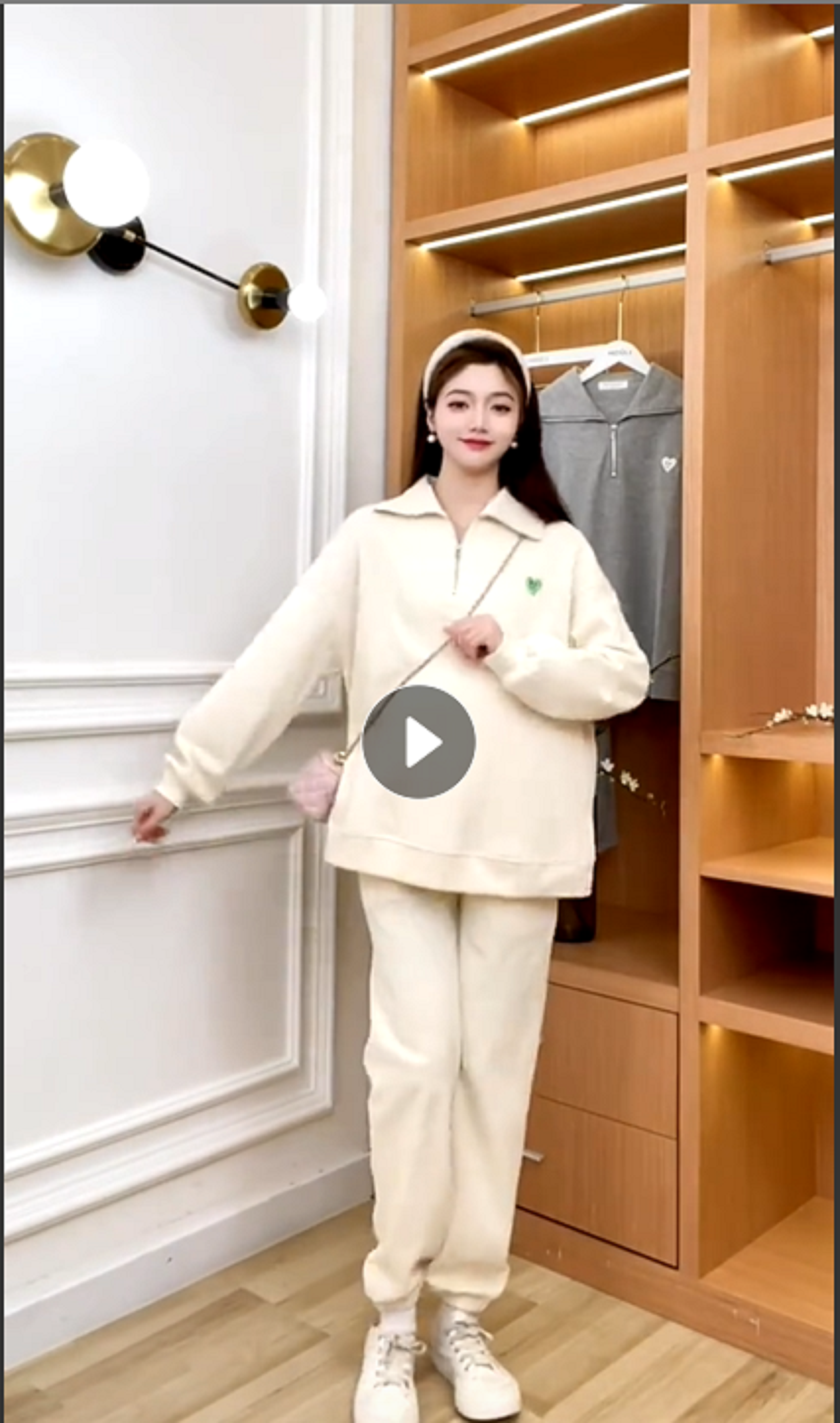 Sét bộ thể thao bầu sét bộ đồ bầu mùa đông sét bộ nỉ bầu mùa thu đông nỉ mỏng 0411-014